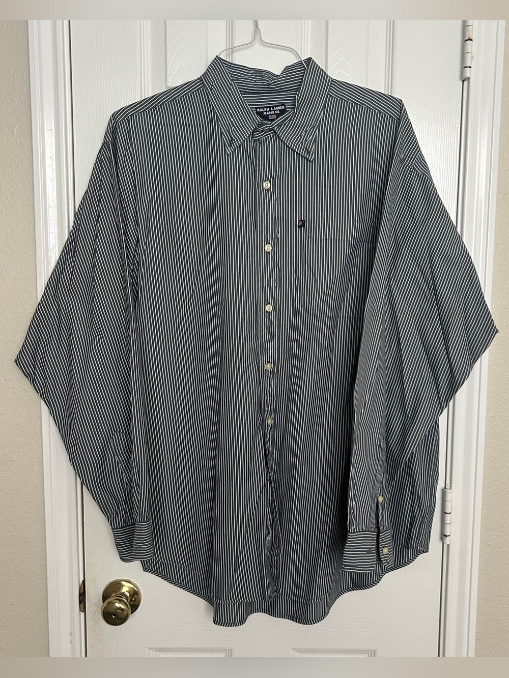 Vintage Y2K Polo Ralph Lauren Jeans Co Striped Mens Button Up Shirt Size XL